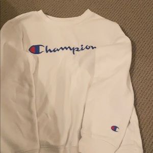 girls champion sweater white
